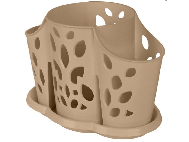 Сушилка для столовых приборов Plast Team 3х-секционная 177х110х130 мм шоколадный мокко